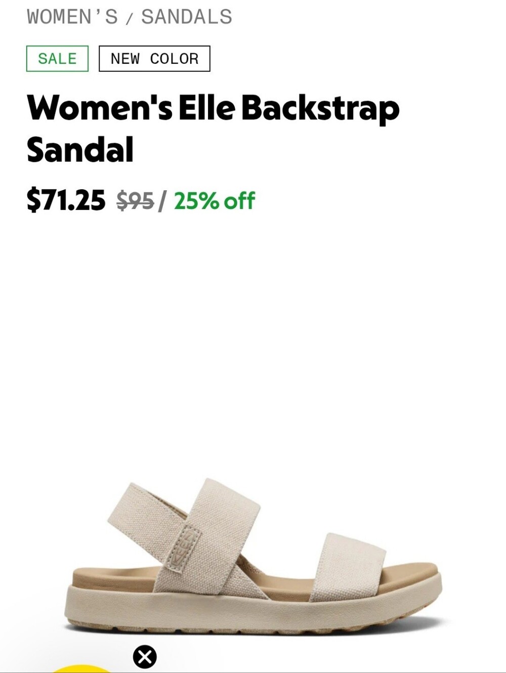Keen Women's Elle Backstrap Sandal in Light Beige